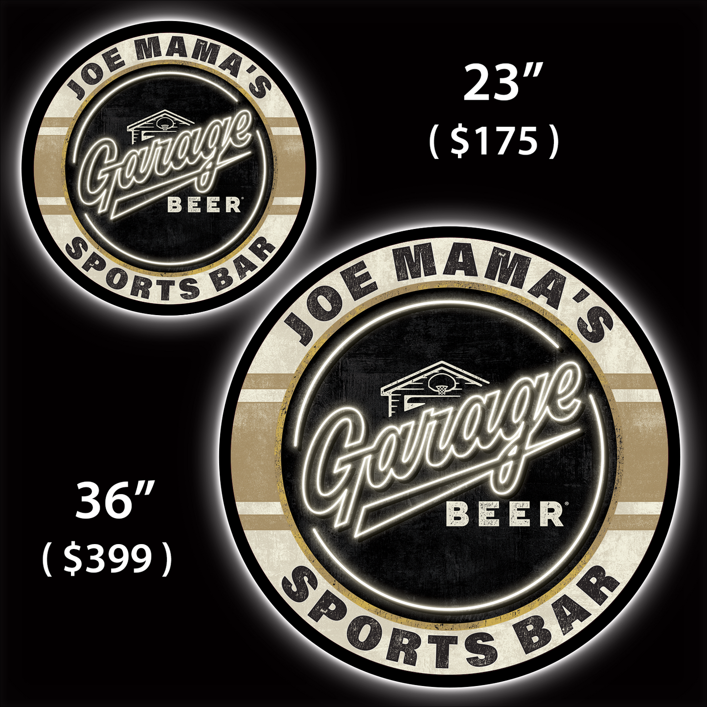 Garage Beer Neon Custom Home Bar LED Sign (23" / 36") – Lighted Wall Art