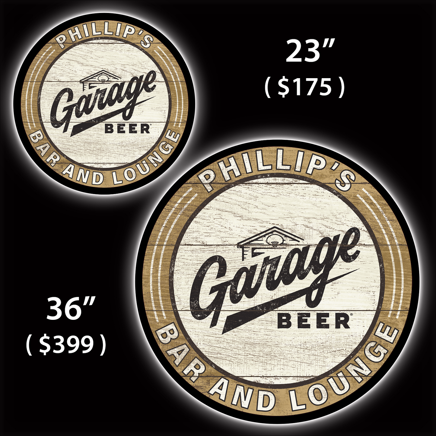 Garage Beer Custom Home Bar LED Sign (23" / 36") – Lighted Wall Art