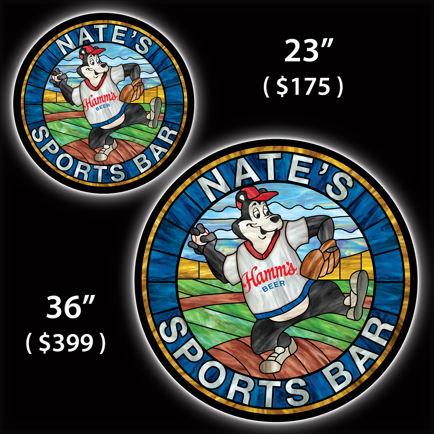 Hamm's Baseball Sports Bar Custom Home Bar LED Sign (23" / 36") – Lighted Wall Art