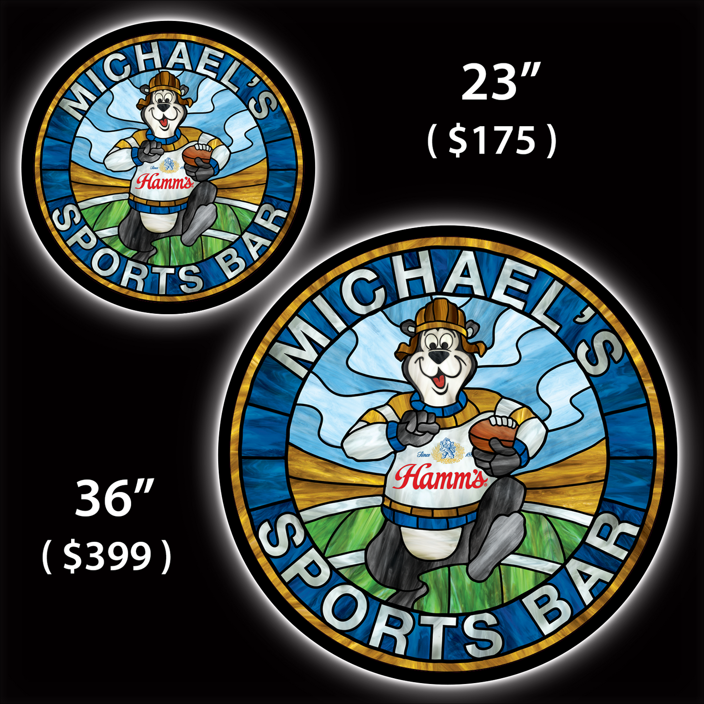 Hamm's Sports Bar Custom Home Bar LED Sign (23" / 36") – Lighted Wall Art