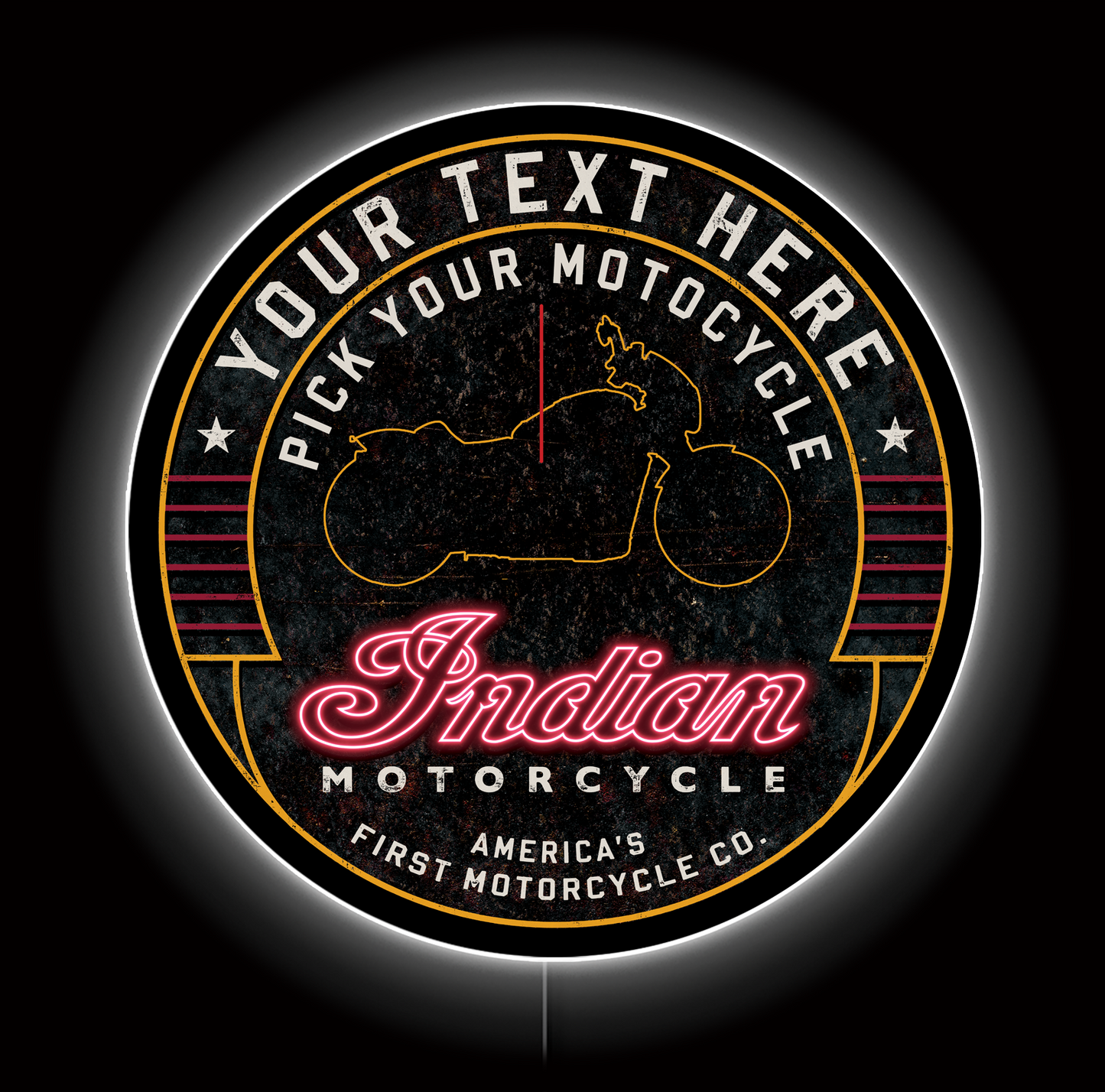 Indian Motorcycle Bike Custom LED Sign (23" / 36") – Lighted Wall Art
