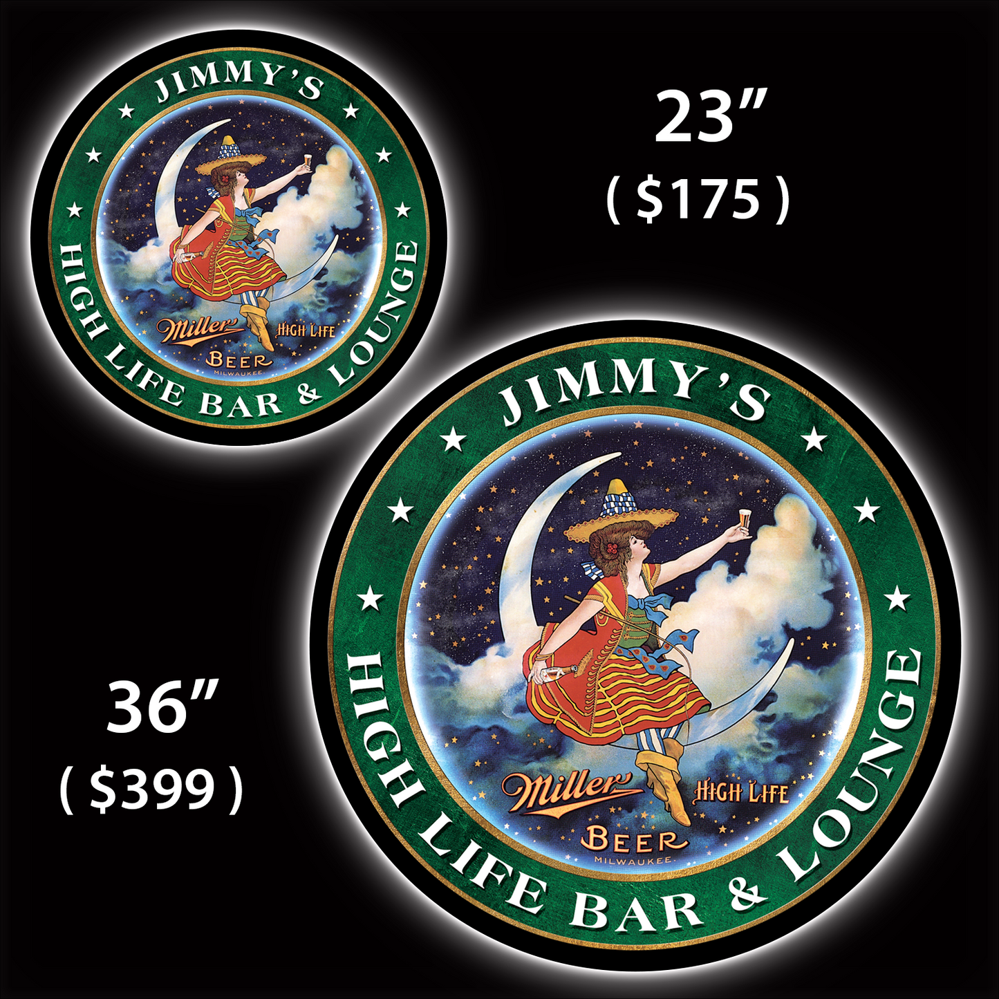Miller High Life Custom Home Bar LED Sign (23" / 36") – Lighted Wall Art