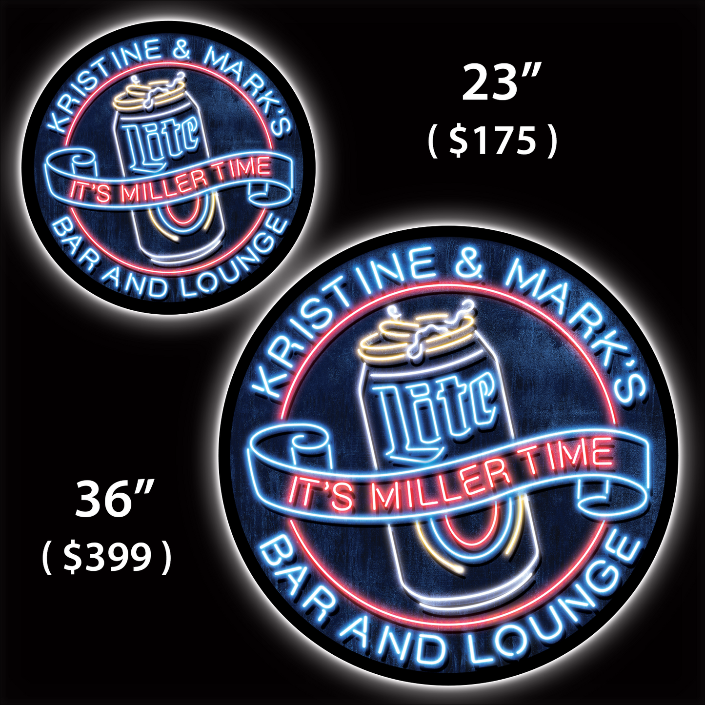 Miller Lite Neon Custom Home Bar LED Sign (23" / 36") – Lighted Wall Art