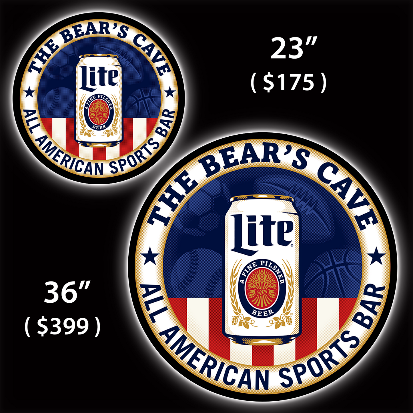 Miller Sports Custom Home Bar LED Sign (23" / 36") – Lighted Wall Art