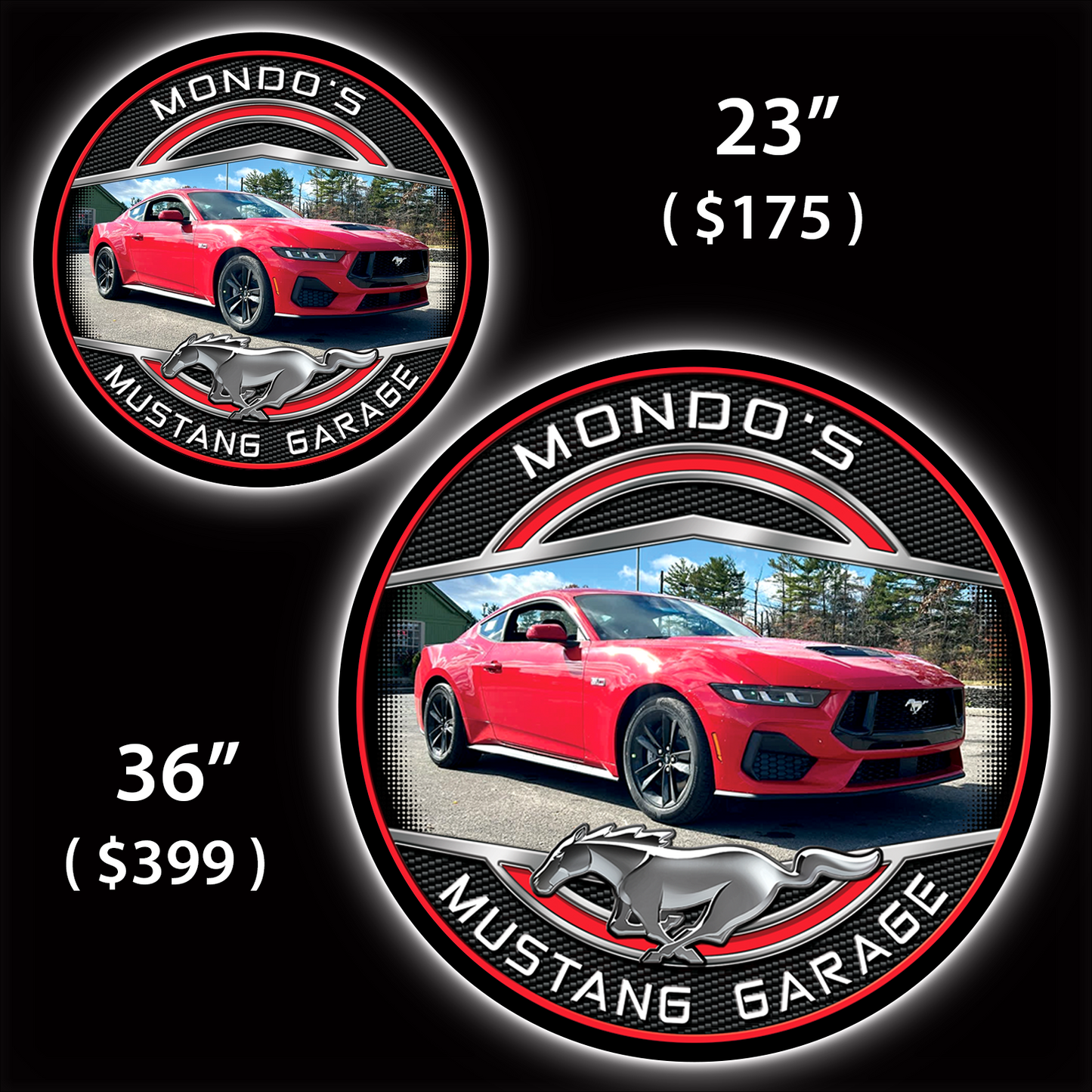 Mustang Photo Custom LED Sign (23" / 36") – Lighted Wall Art