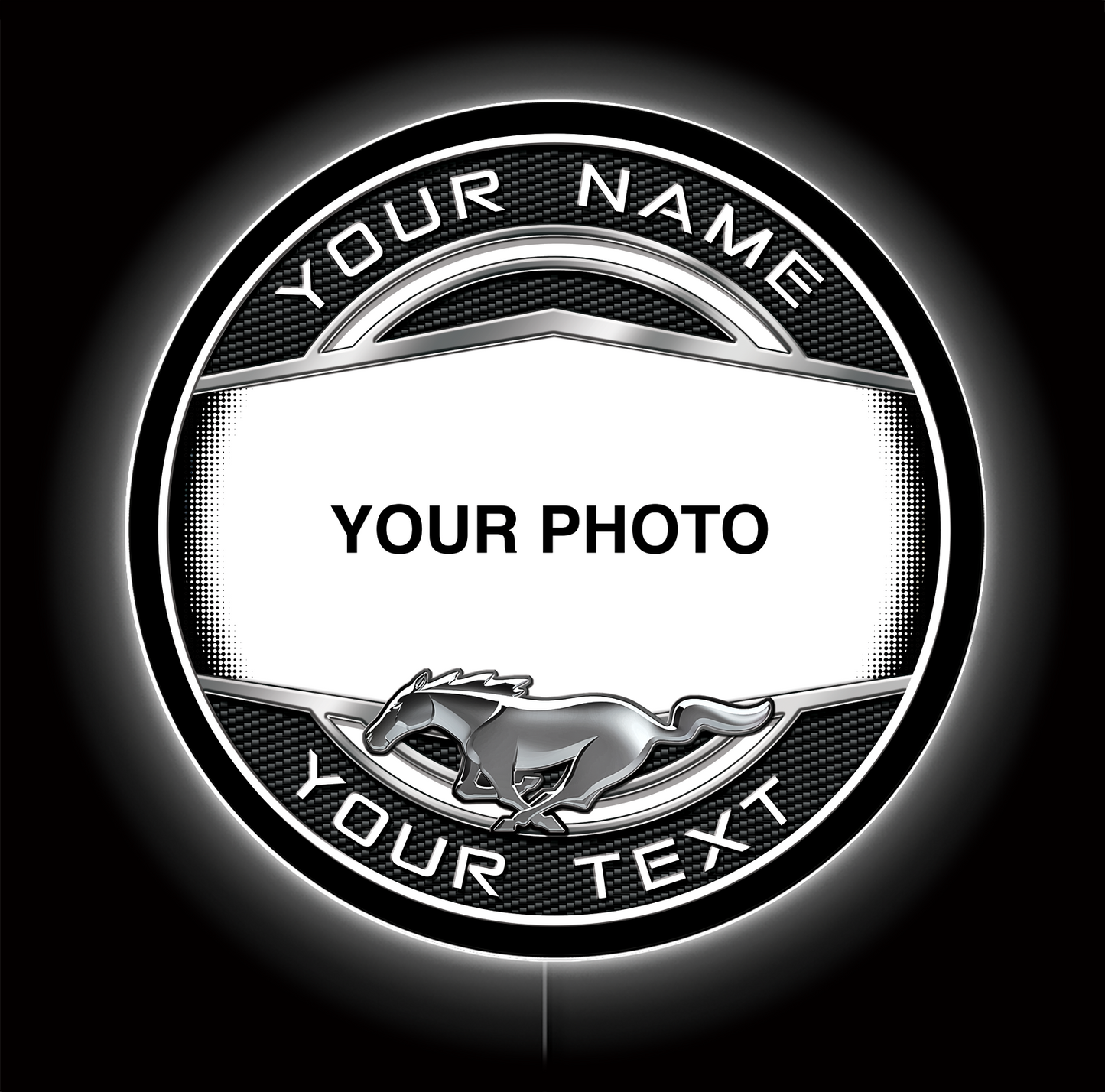 Mustang Photo Custom LED Sign 23 in