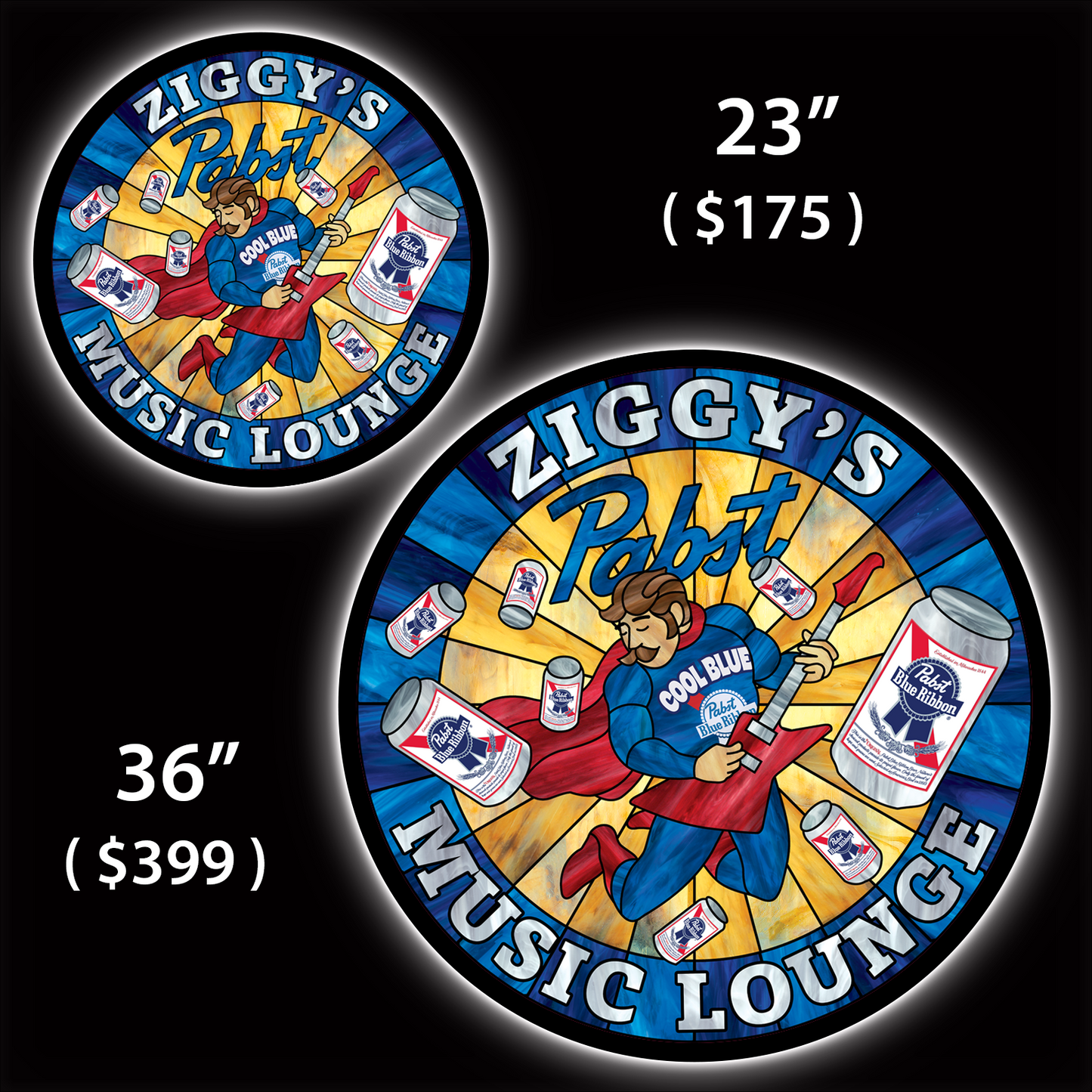 Pabst Music Lounge Custom Home Bar LED Sign (23" / 36") – Lighted Wall Art