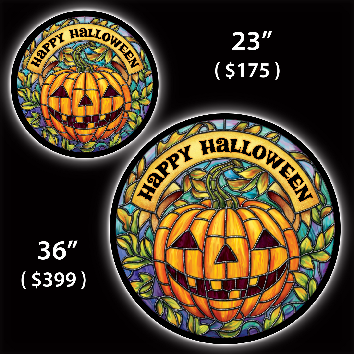 Halloween Pumpkin Custom LED Sign (23" / 36") – Lighted Wall Art