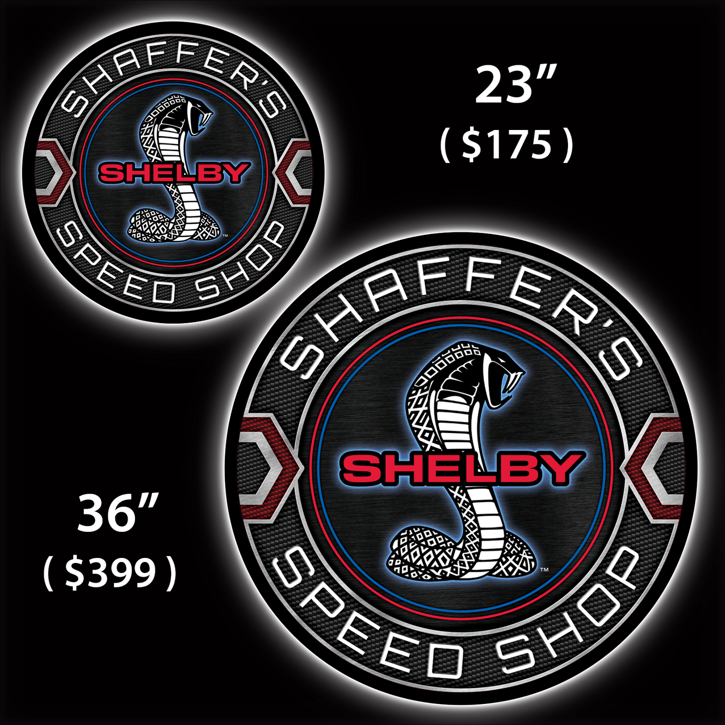 Shelby Mustang Custom LED Sign (23" / 36") – Lighted Wall Art