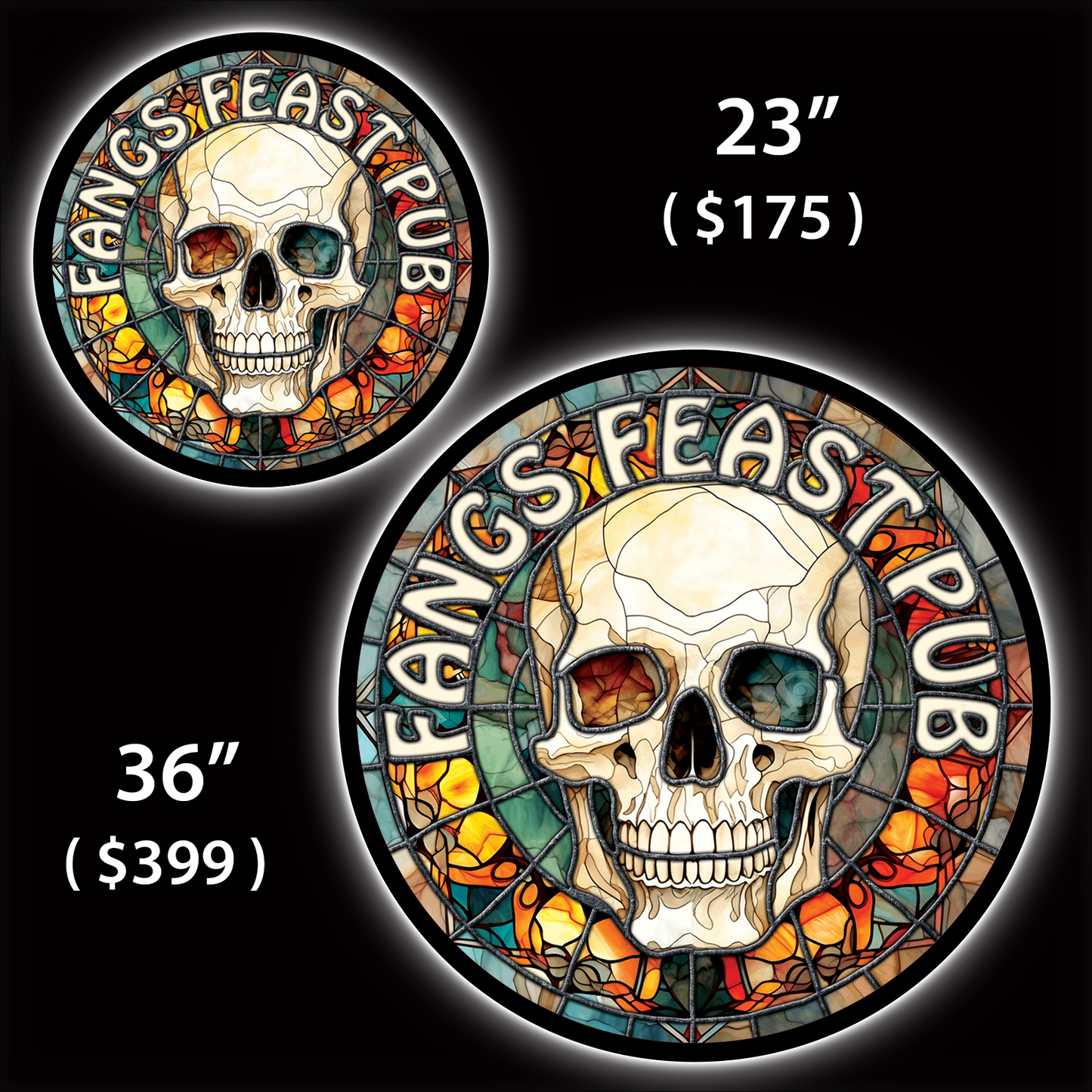 Halloween Skull Custom LED Sign (23" / 36") – Lighted Wall Art