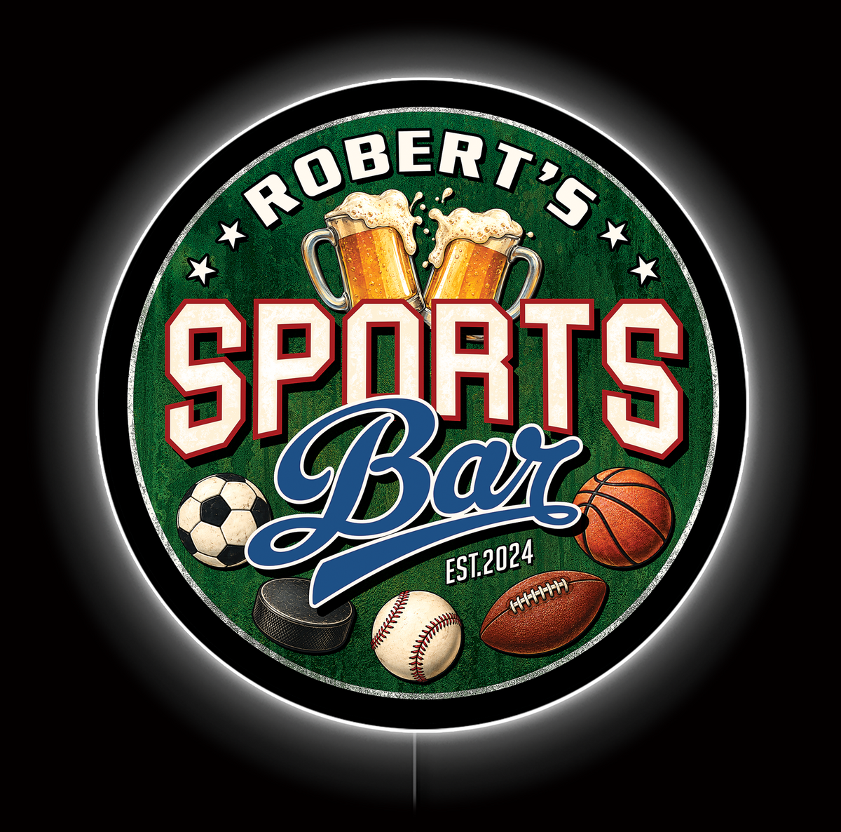 Sports Bar Custom LED Sign (23" / 36") – Lighted Wall Art