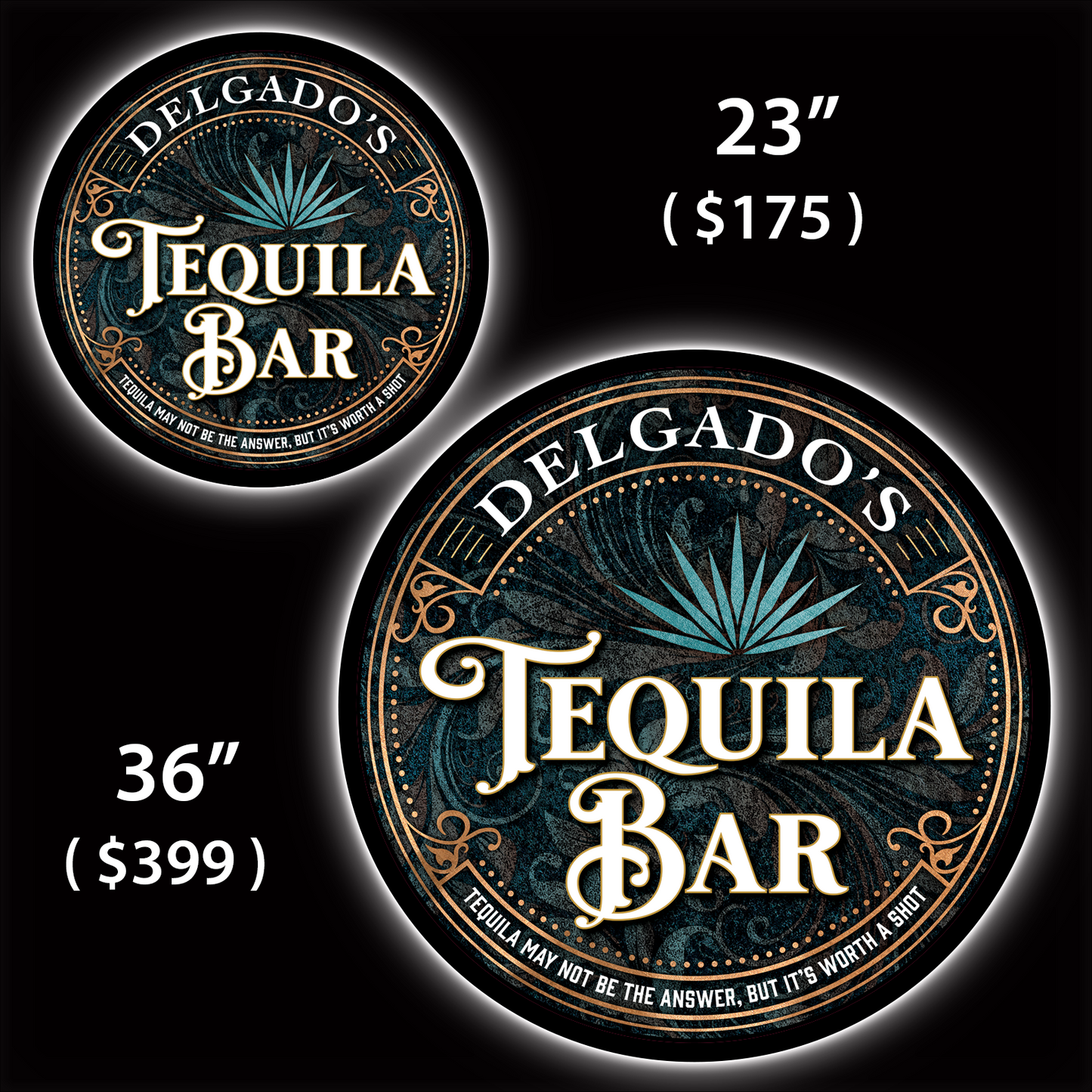 Tequila Bar Custom Home Bar LED Sign (23" / 36") – Lighted Wall Art