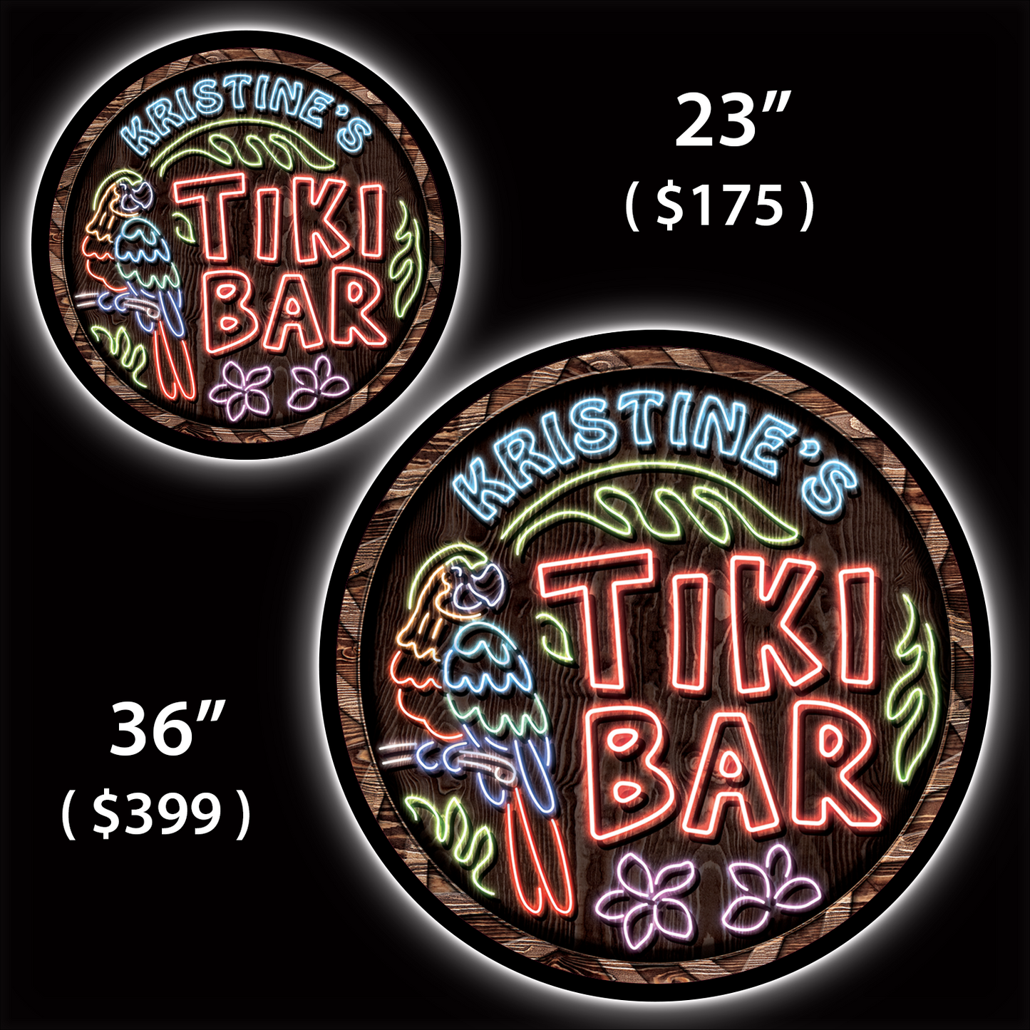 Tiki Bar Custom Home Bar LED Sign (23" / 36") – Lighted Wall Art