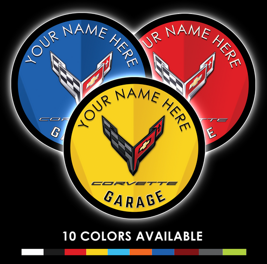 Corvette V8 Custom Color LED Sign 36 in