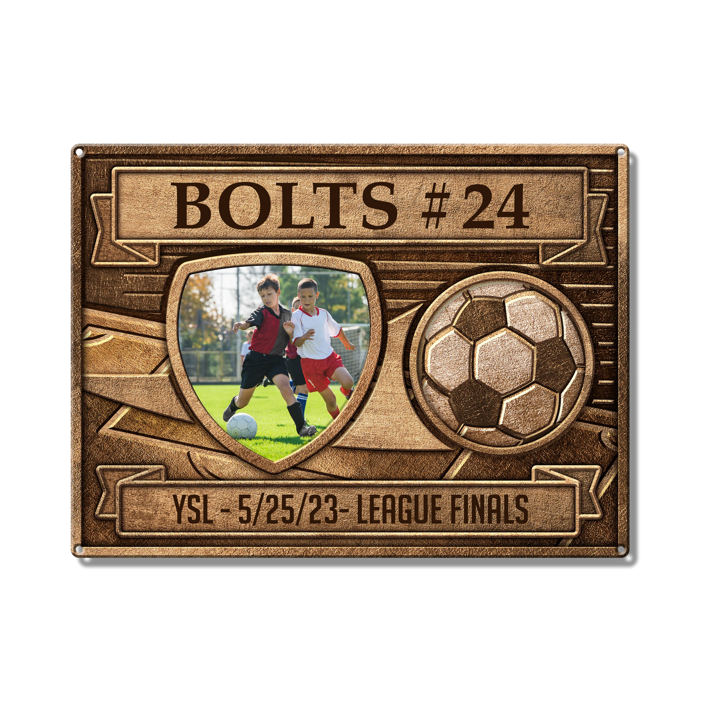 Soccer Photo Custom Metal Sign