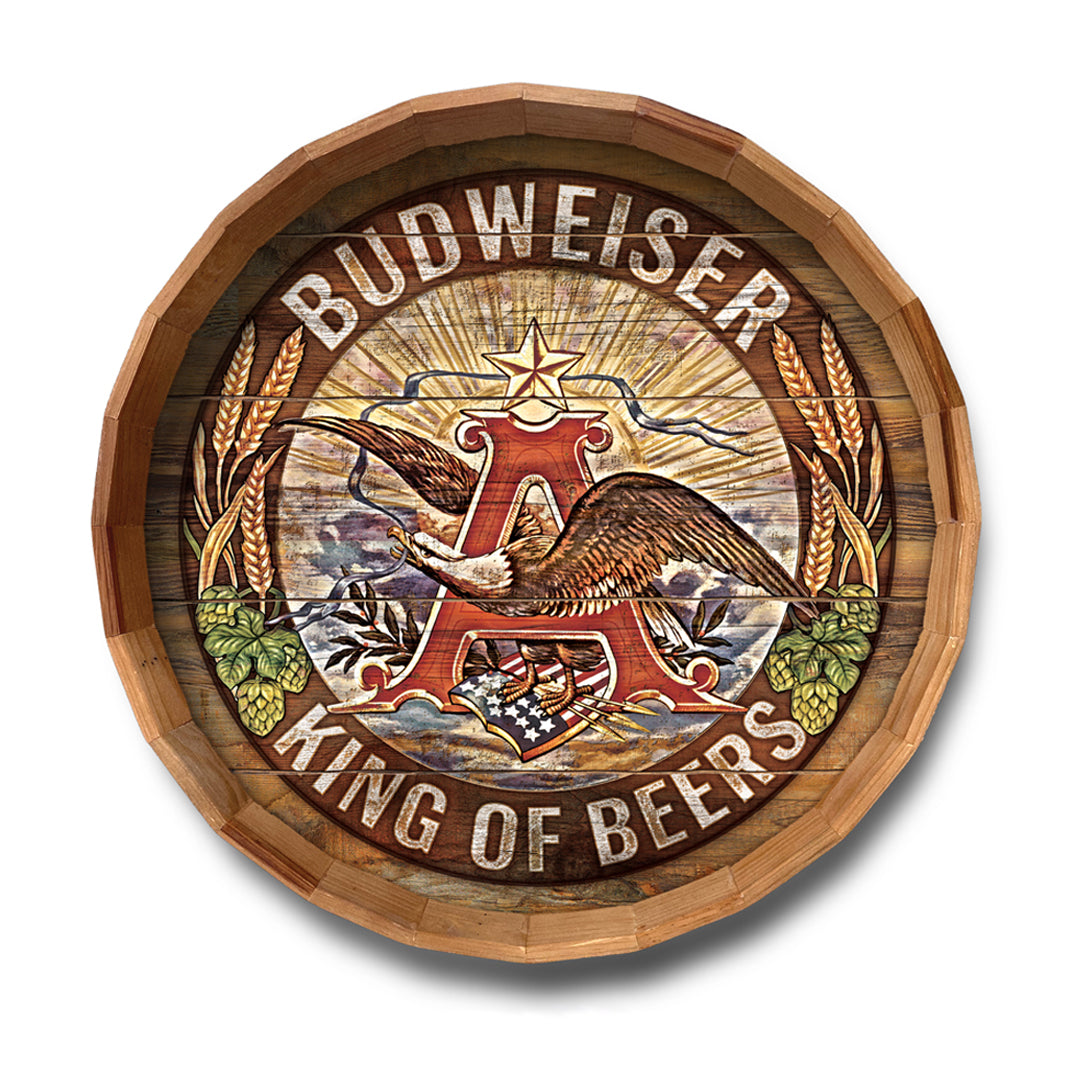 24in Anheuser-Busch Eagle Heritage A Barrel Top Wall Sign