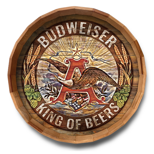 24in Anheuser-Busch Eagle Heritage A Barrel Top Wall Sign
