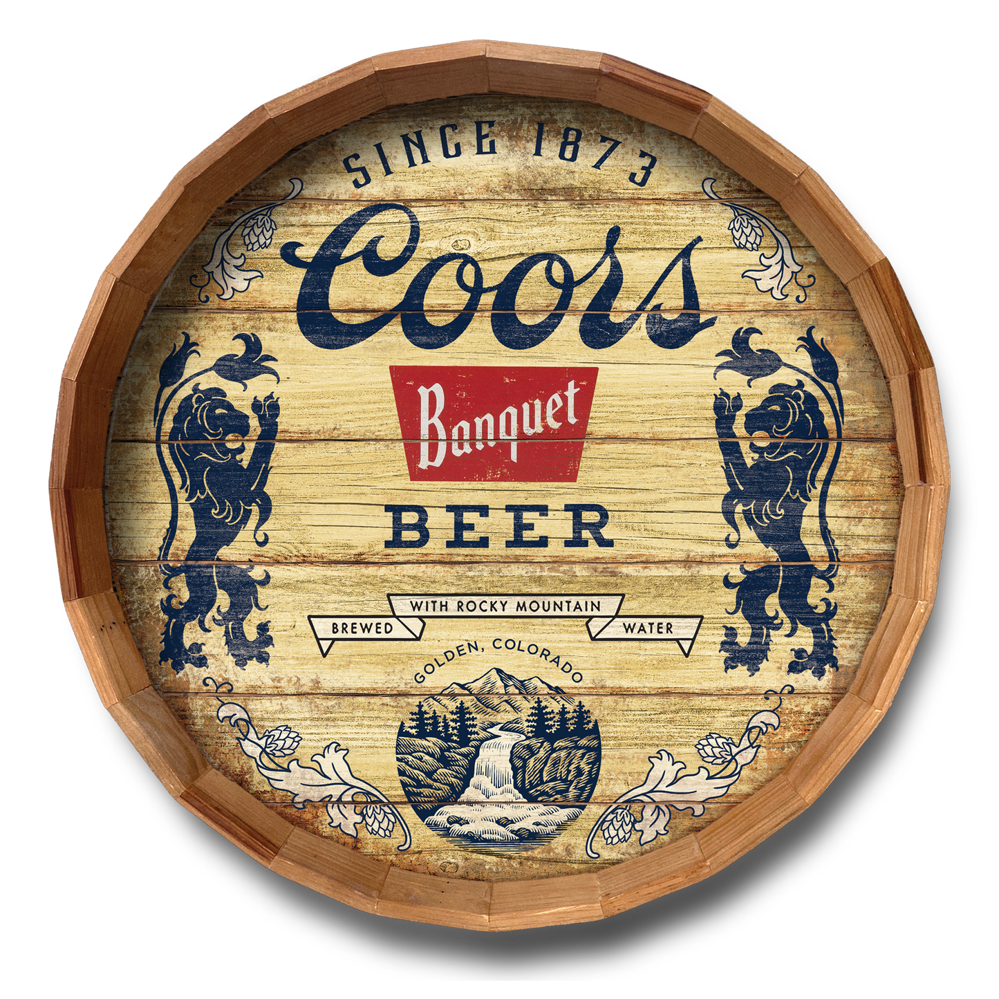 24in Coors Banquet Barrel Top Wall Sign Wholesale