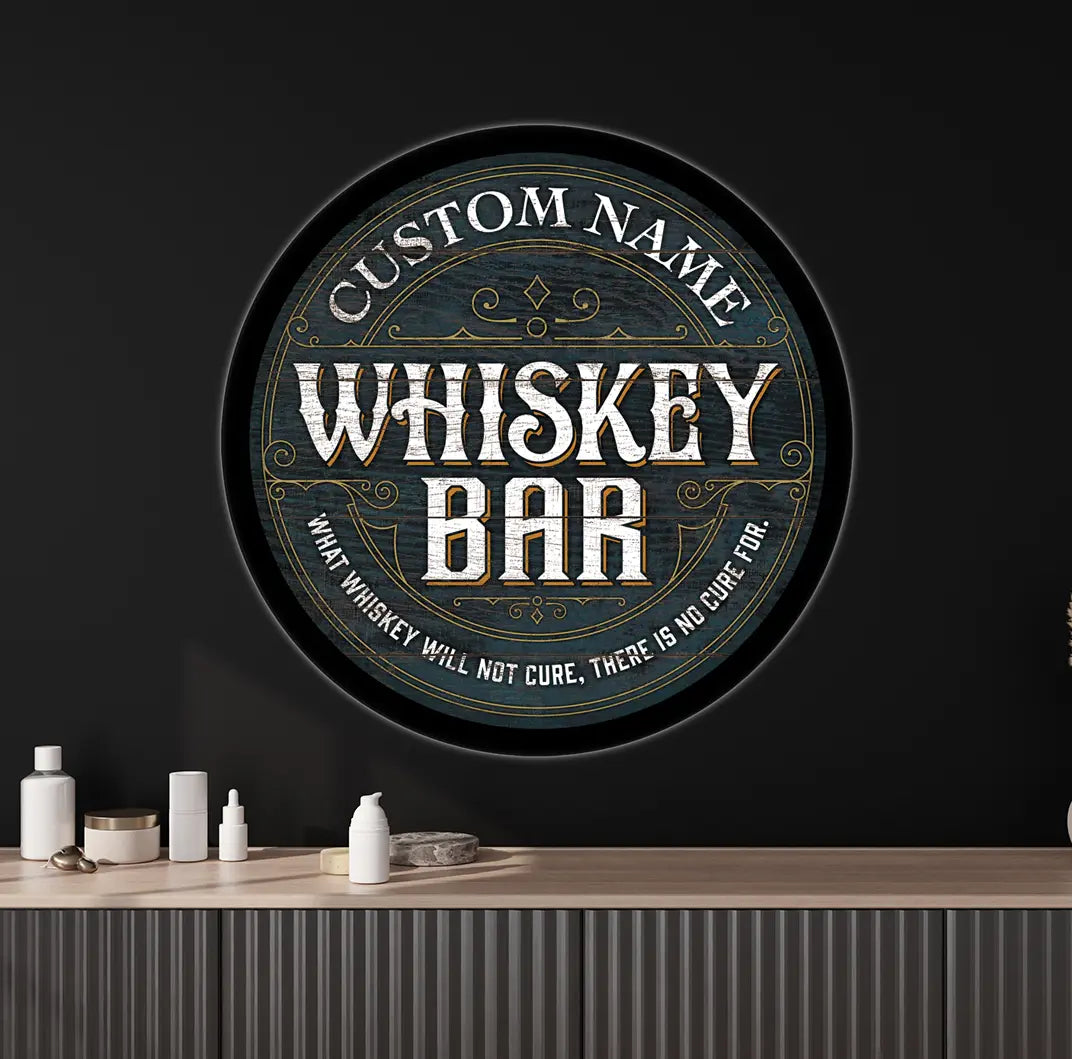 Whiskey Bar Custom LED Sign 38 in