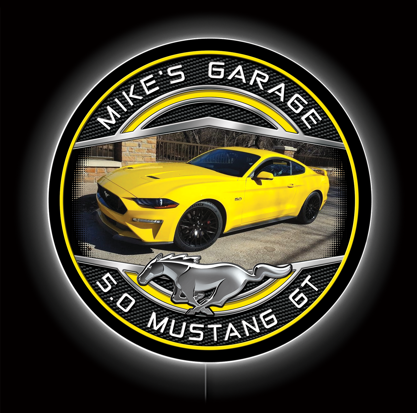 Mustang Photo Custom LED Sign 23 in