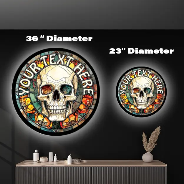 Halloween Skull Custom LED Sign 23 in