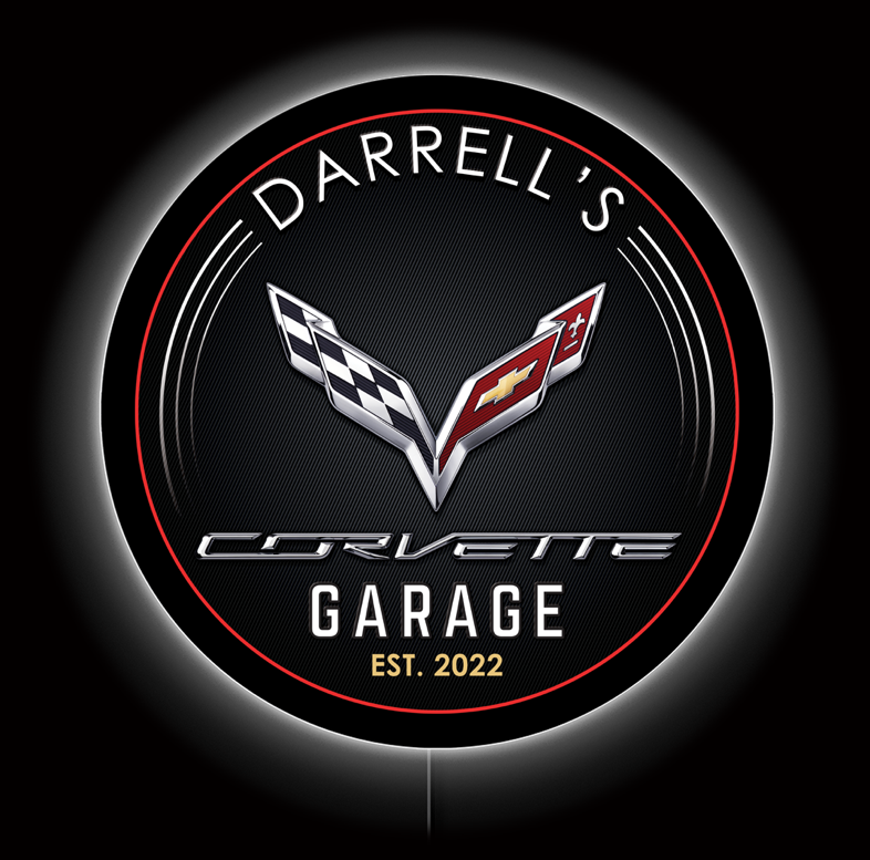 Modern Corvette Garage Custom LED Sign 38 in