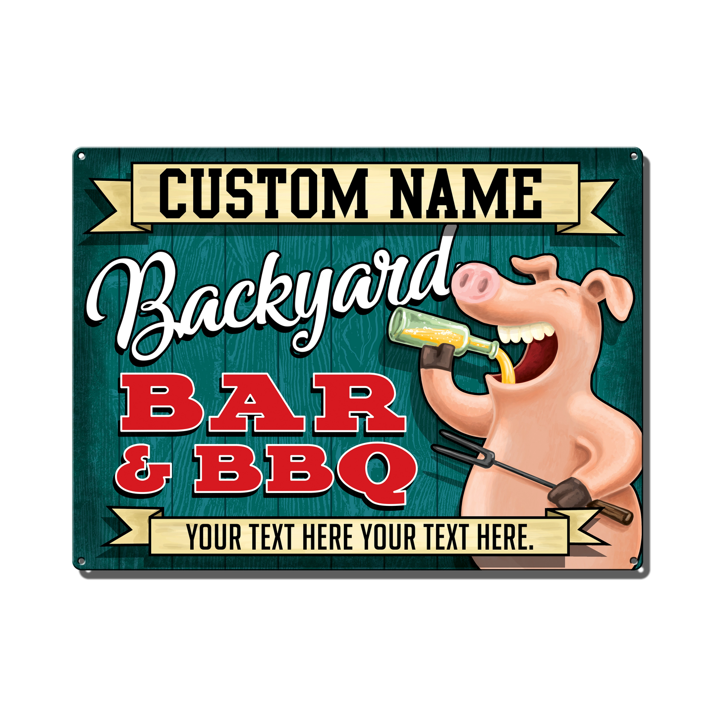 Backyard BBQ Custom Metal Sign