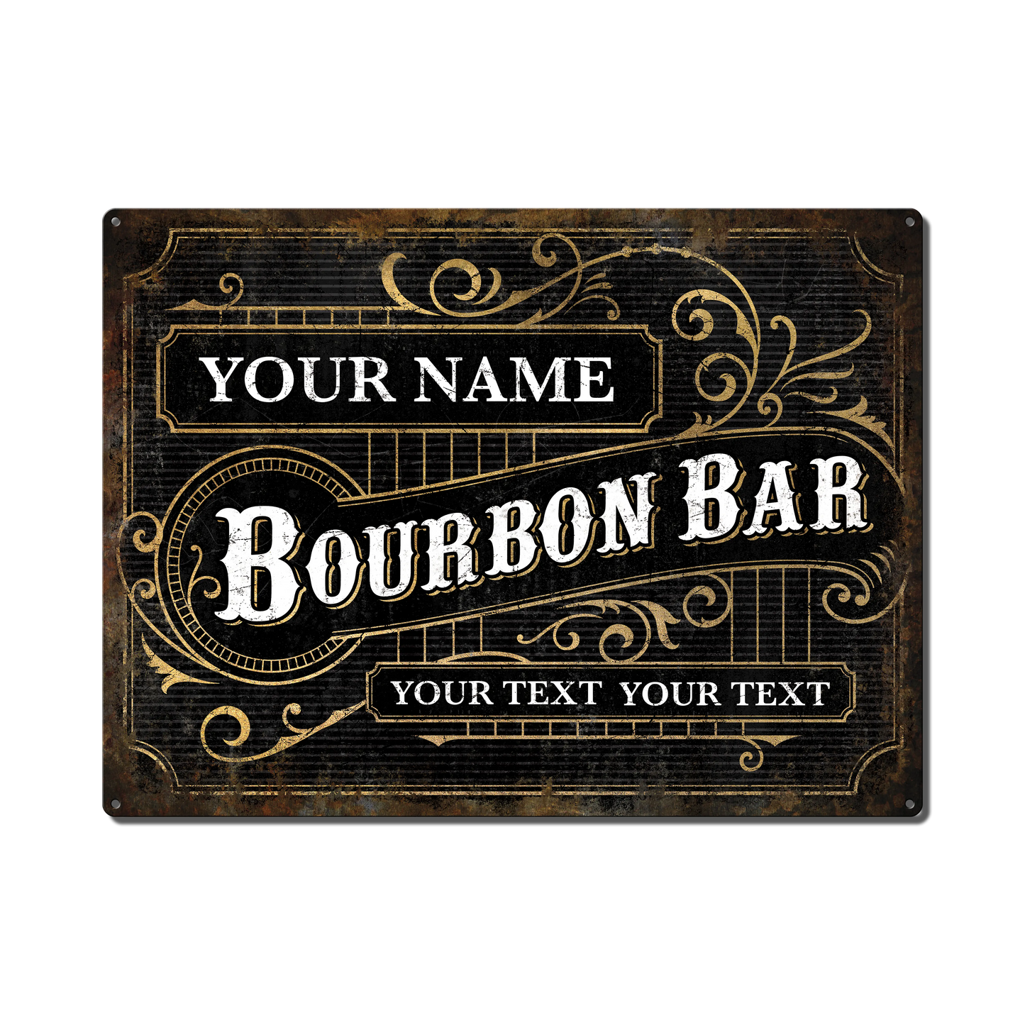 Bourbon Bar Custom Metal Sign