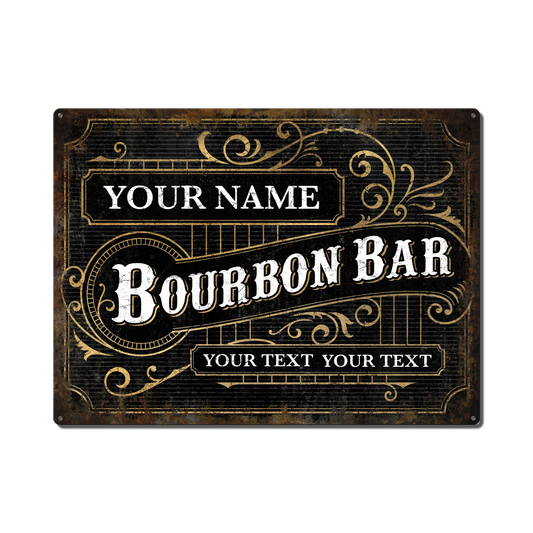 Bourbon Bar Custom Metal Sign