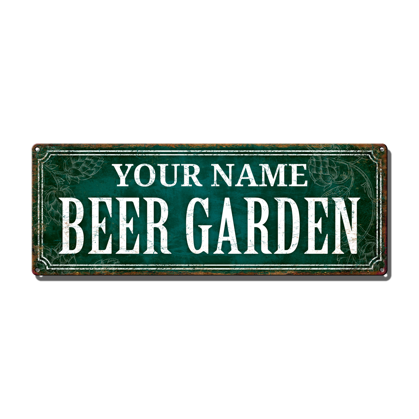 Teal Beer Garden Custom Metal Sign