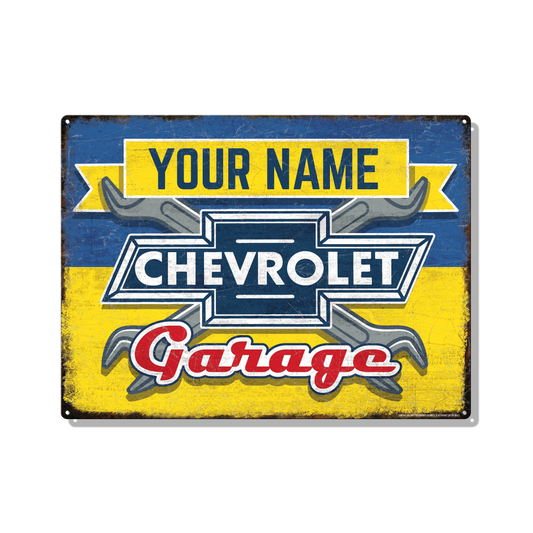 Chevy Retro Garage Custom Metal Sign