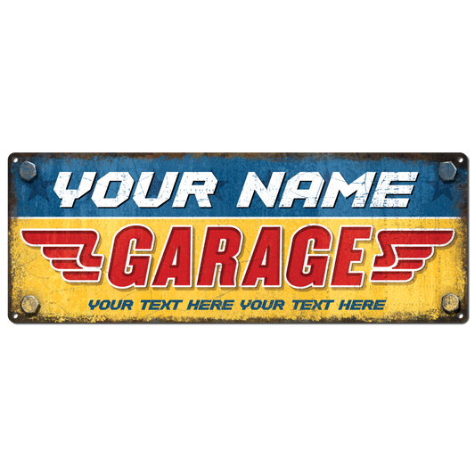 Your Name Garage Custom Metal Sign