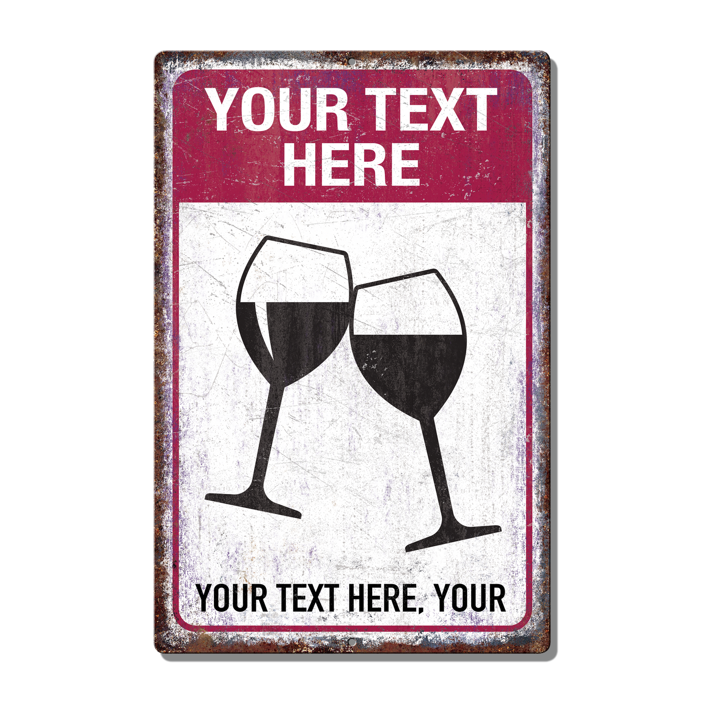 Wine Danger Custom Metal Sign