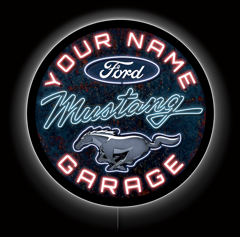 Ford Mustang Garage Custom LED Sign